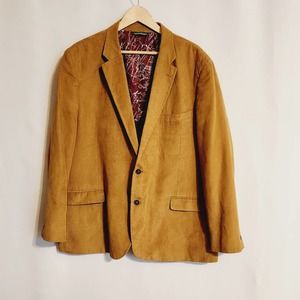 Nautica mens camel suede 2 button blazer classic coat 52R